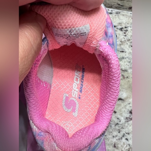 Skechers Sport Girls Blue Pink Clowdia Sneakers - Picture 6 of 8